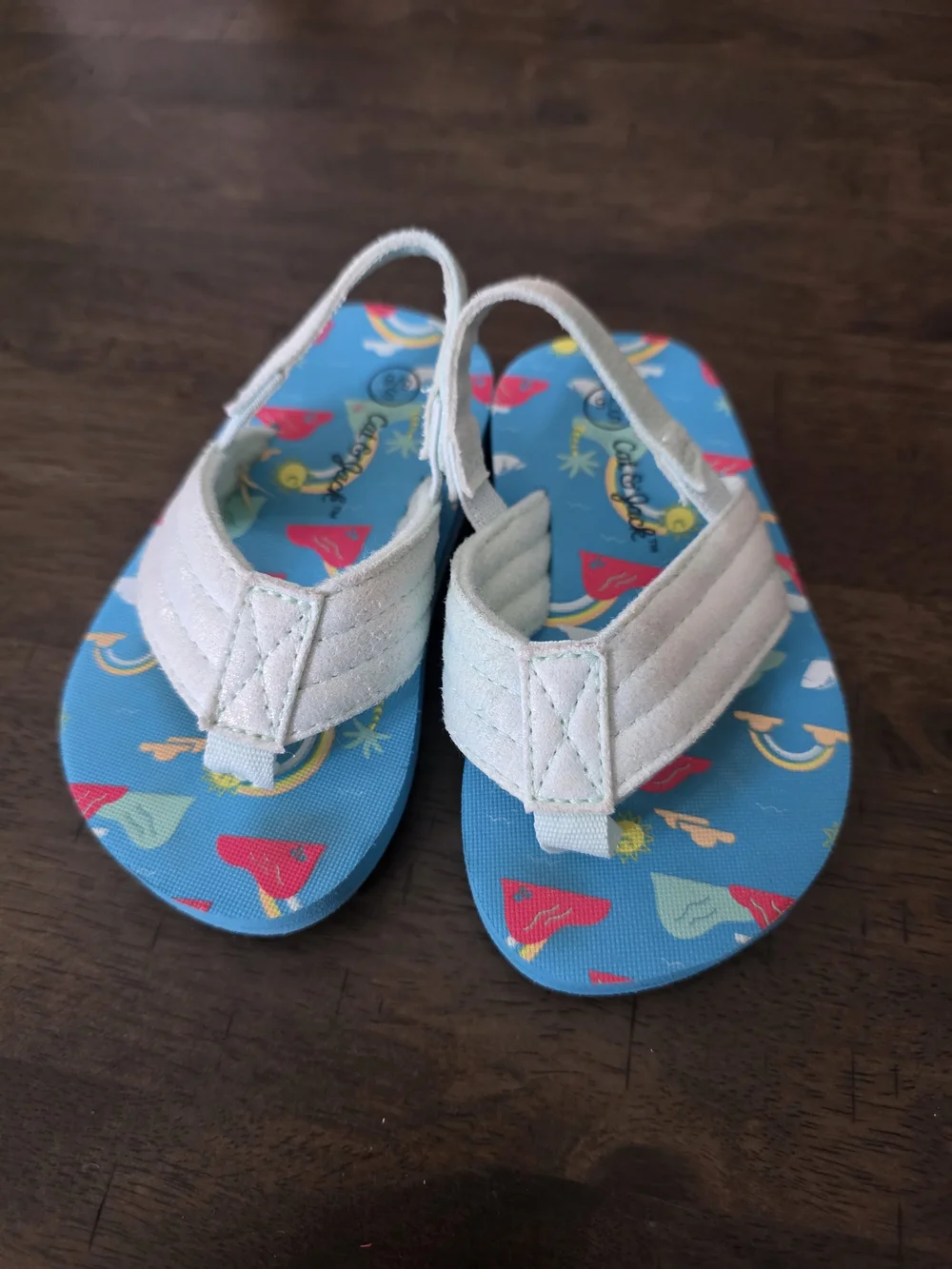 Kids Blue Flip Flop Sandals with White Straps